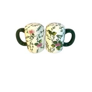waverly garden room salt pepper shakers floral print with handles